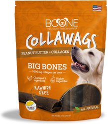 Boone Collawags Large Bones Peanut Butter Flavor Dog Treats, 10-oz bag
