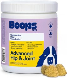 Boops Pets Advanced Hip & Joint Chicken Flavored Soft Chews Vitamins for Dogs, 90 count