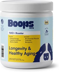 Boops Pets Longevity & Anti-Aging NAD+ Booster Filet Mignon Steak Flavored Soft Chews for Dogs, 90 count