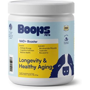 Boops Pets Longevity & Anti-Aging NAD+ Booster Filet Mignon Steak Flavored Soft Chews for Dogs, 90 count