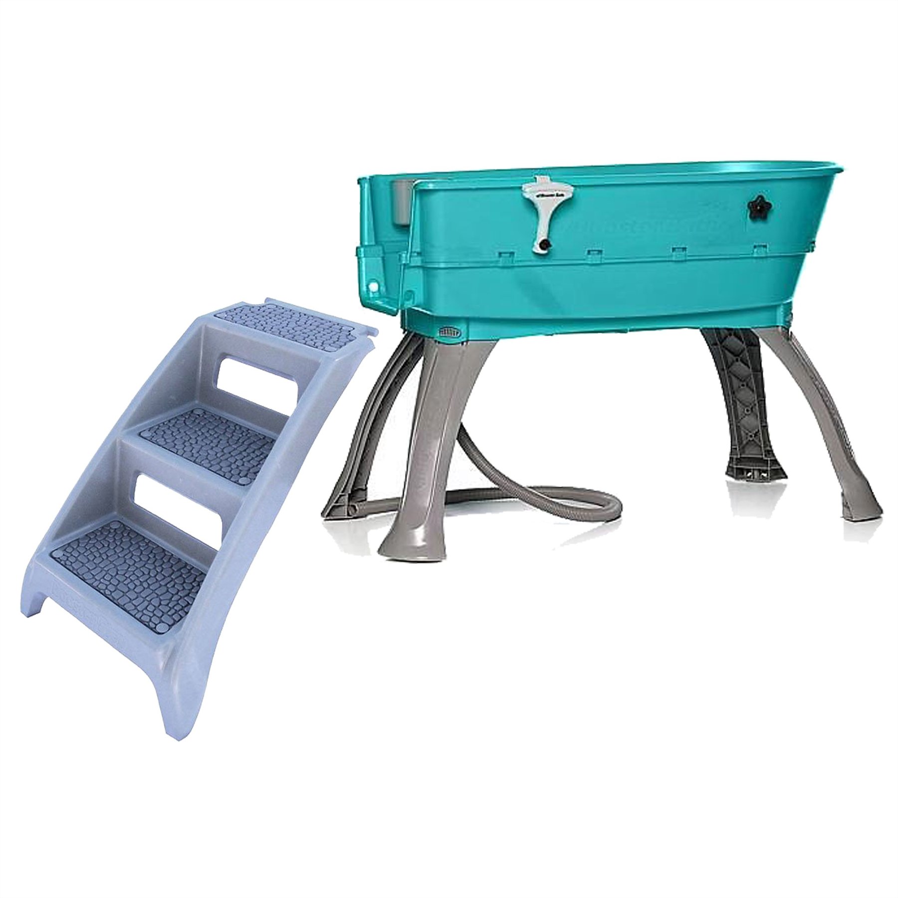Booster Bath Elevated Dog Bathing & Grooming Center + Elevated Dog Bathing & Grooming Center Steps