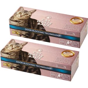 BOS Best Odor-Sealing Cat Litter Bags, Unscented, Large, 2 count