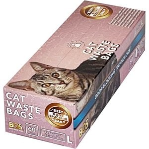 BOS Best Odor-Sealing Cat Litter Bags, Unscented, Large, 2 count