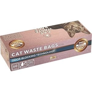 BOS Best Odor-Sealing Cat Litter Bags, Unscented, Large, 2 count