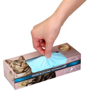 BOS Best Odor-Sealing Cat Litter Bags, Unscented, Large, 2 count
