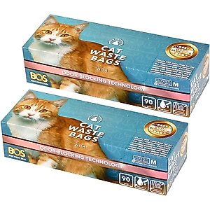 BOS Best Odor-Sealing Cat Litter Bags, Unscented, Medium, 2 count