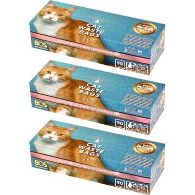 BOS BOS Best Odor-Sealing Cat Litter Bags, Unscented, Medium, 3 count