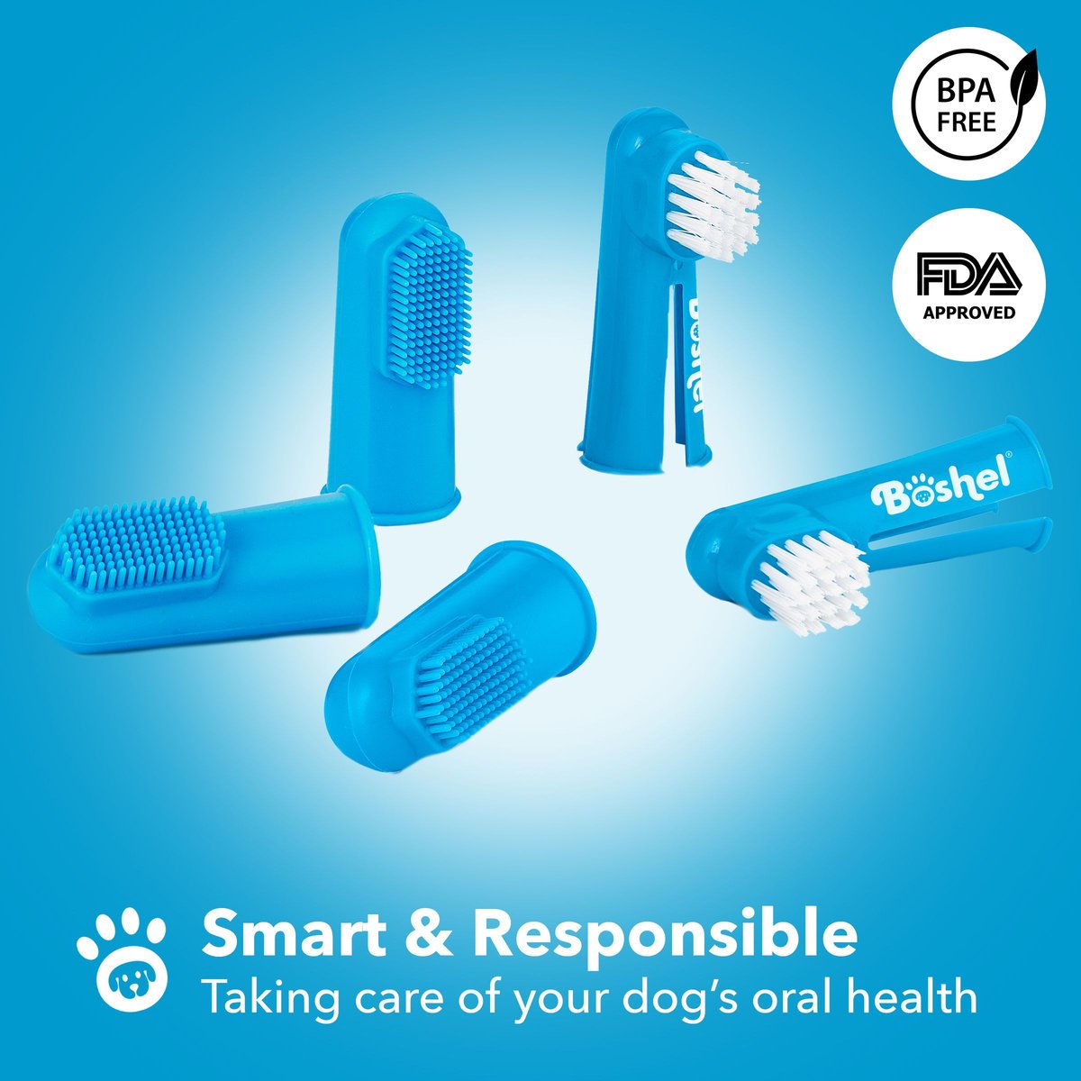 Boshel Silicone Finger Dog & Cat Toothbrush Set
