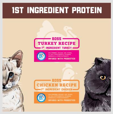 Show full view: Boss Cat Complete & Balanced Raw Diet Chicken Recipe Freeze-Dried Cat Food, 9-oz bag slide 6 of 7