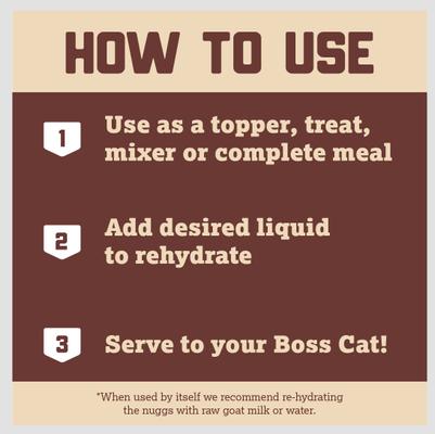 Show full view: Boss Cat Complete & Balanced Raw Diet Turkey Recipe Freeze-Dried Cat Food, 9-oz bag slide 7 of 8