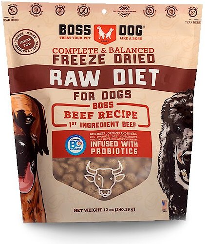 Boss Dog Beef Flavor Freeze-Dried Dog Food, 12-oz pouch