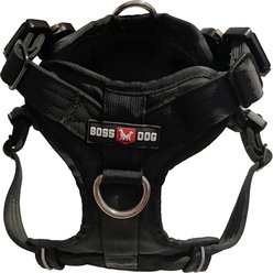 Boss Dog Dog Harness with Boss Clips, Black, Medium