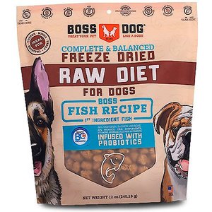 Boss Dog Fish Flavor Freeze-Dried Dog Food, 12-oz pouch