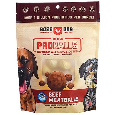 Boss Dog Boss Dog Proballs Beef Freeze-Dried Dog Treats, 3-oz pouch