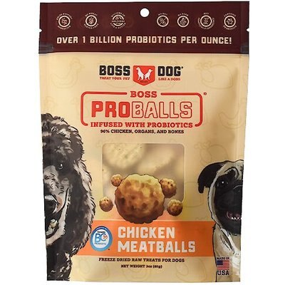 Boss Dog Boss Dog Proballs Chicken Freeze-Dried Dog Treats, 3-oz pouch