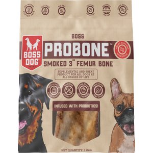 Boss Dog Smoked Bone 3-in Femur with Probiotics Dental Dog Treat