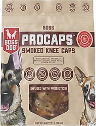 Boss Dog Smoked Knee Caps with Probiotics Dental Dog Treats, 2 count