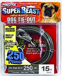Boss Pet Prestige Dog Tie-Out, Super Beast, Black, 15-ft