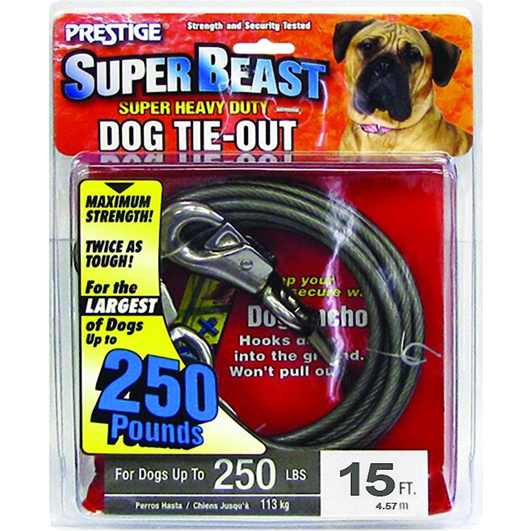 Outdoor Dog Leash For Yard Heavy Duty Prestige Super-Beast 15ft