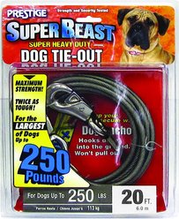 Boss Pet Prestige Dog Tie-Out, Super Beast, Black, 20-ft