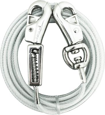 Show full view: Boss Pet Prestige Dog Tie-Out with Spring, Beast, Silver, 40-ft slide 2 of 5