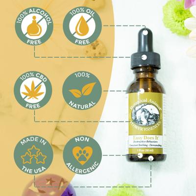 Show full view: Botanical Animal Flower Essences Easy Does It Calming Pet Supplement, 1-fl oz bottle slide 4 of 7