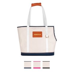 Boulevard Fido Personalized Dog Carrier Tote Bag, Navy