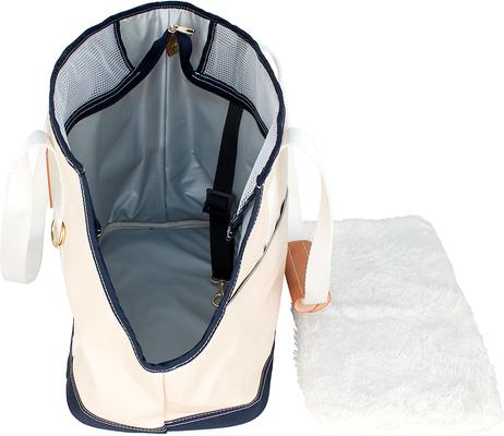 Show full view: Boulevard Fido Personalized Dog Carrier Tote Bag, Navy slide 6 of 10
