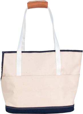 Show full view: Boulevard Fido Personalized Dog Carrier Tote Bag, Navy slide 7 of 10