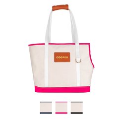 Boulevard Fido Personalized Dog Carrier Tote Bag, Pink