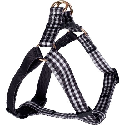 Boulevard Boulevard Gingham Dog Harness, Black, Medium