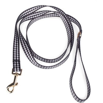 Boulevard Boulevard Gingham Dog Leash, Black, Large