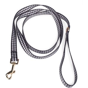 Boulevard Gingham Dog Leash, Black, Small/Medium