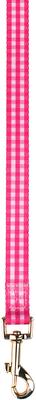 Show full view: Boulevard Gingham Dog Leash, Pink, Small/Medium slide 2 of 3