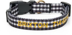 Boulevard Personalized Gingham Dog Collar, Black, Large