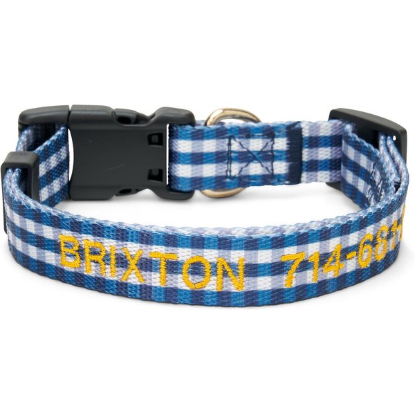 Boulevard Gingham Personalized Dog Collar