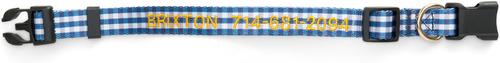 Show full view: Boulevard Personalized Gingham Dog Collar, Navy, Large slide 2 of 5