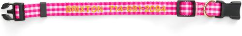 Show full view: Boulevard Personalized Gingham Dog Collar, Pink, Medium slide 2 of 5