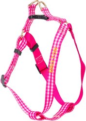 Boulevard Personalized Gingham Dog Harness, Pink, Medium