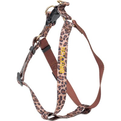 Boulevard Boulevard Personalized Leopard Dog Harness, Large