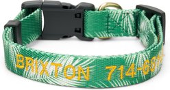 Boulevard Personalized Palm Dog Collar, Palm Green, Large