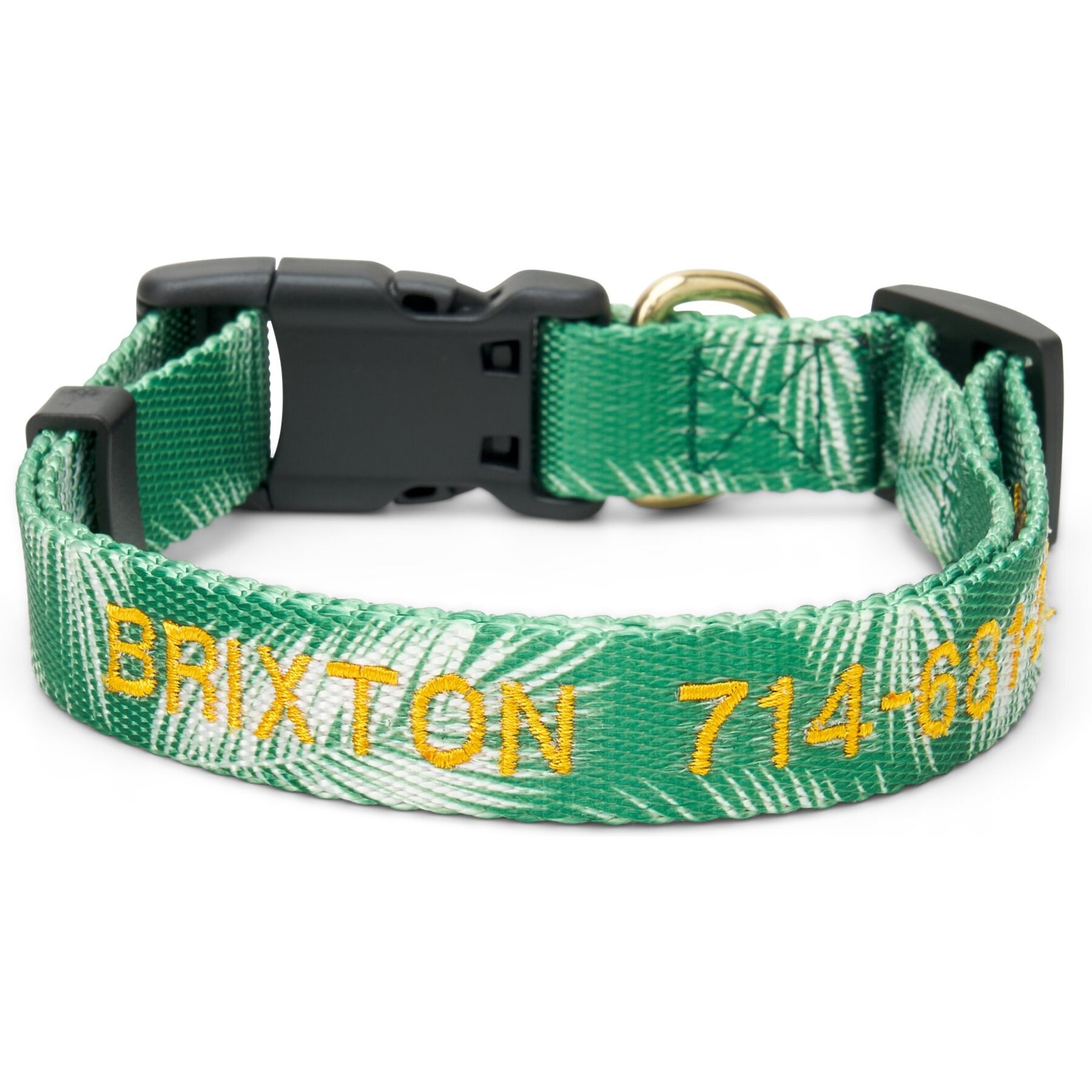 Boulevard Personalized Palm Dog Collar, Palm Green, Medium