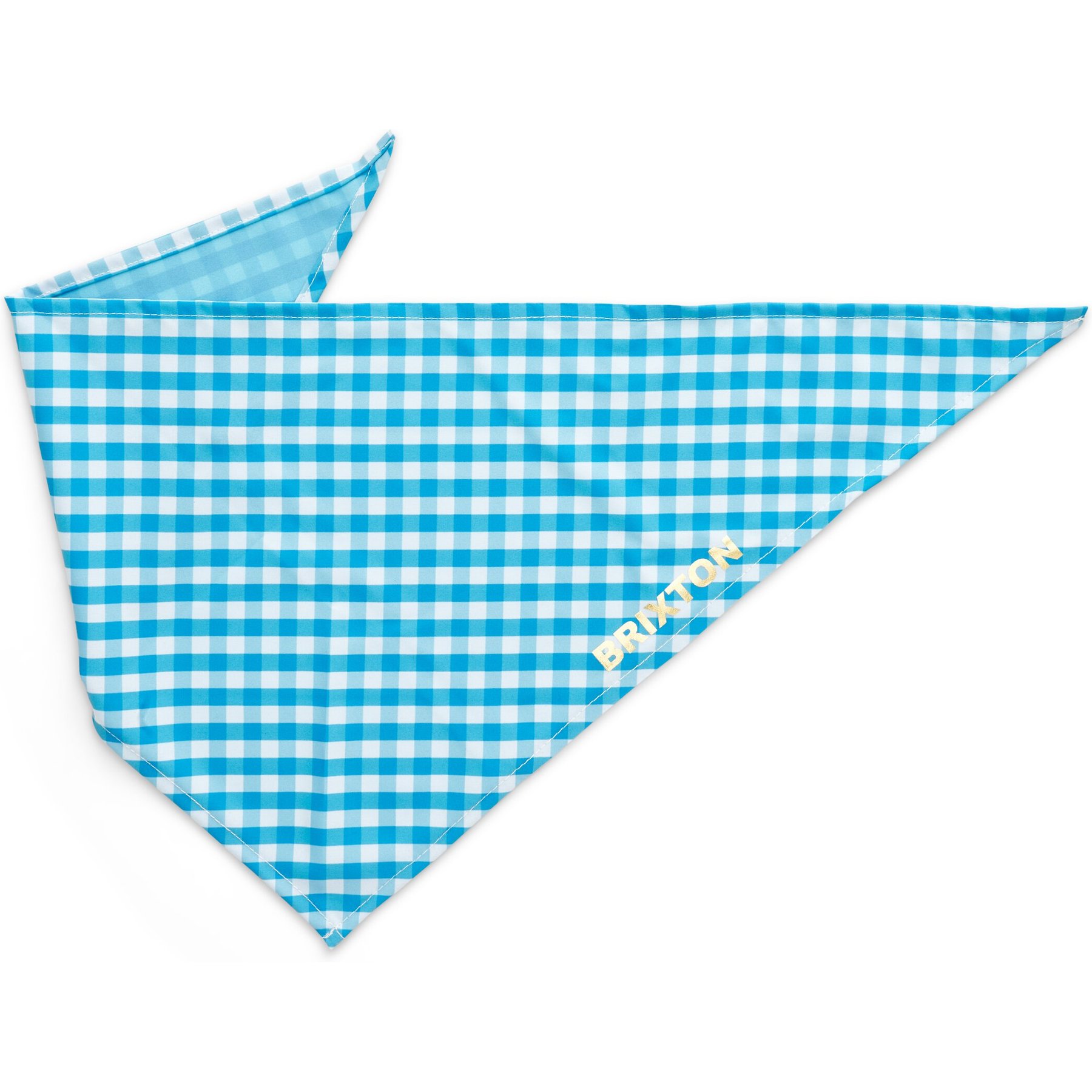 Boulevard Personalized Remy Gingham Dog Bandana, Sky Blue, Large