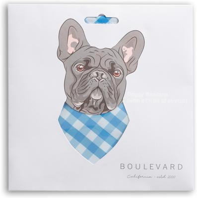 Show full view: Boulevard Personalized Remy Gingham Dog Bandana, Sky Blue, Large slide 3 of 5