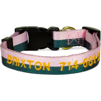Boulevard Boulevard Personalized Stripe Dog Collar, Large