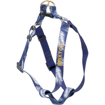 Boulevard Boulevard Personalized Stripe Dog Harness, Navy, Medium
