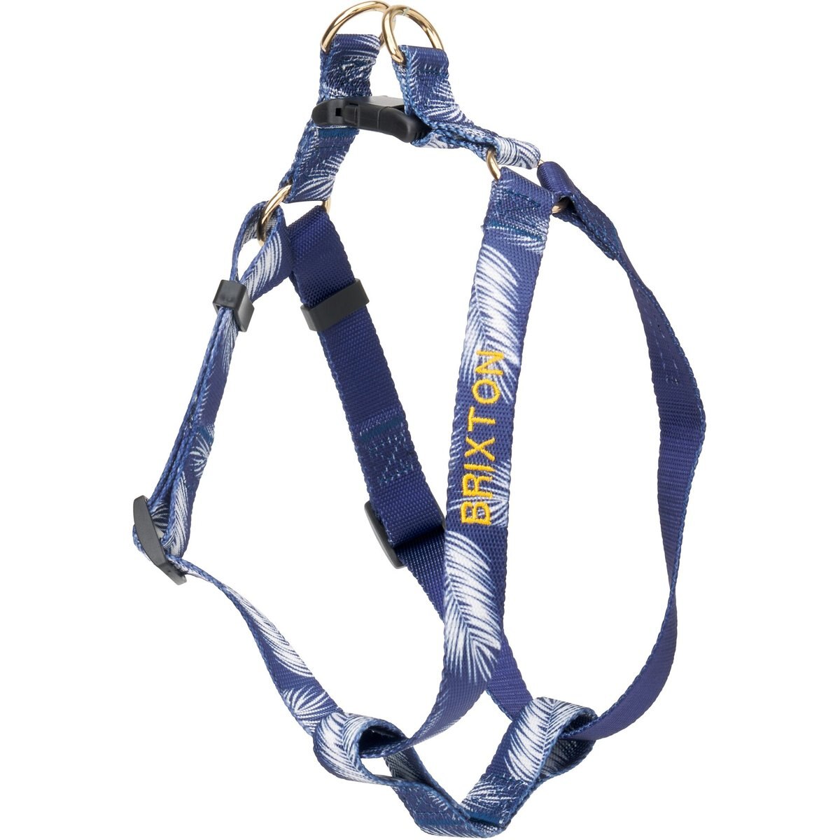 Boulevard Personalized Stripe Dog Harness, Navy, Small
