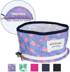 Boulevard Travel Personalized Dog Bowl, Aloha Pink, Large slide 2 of 5