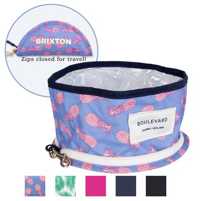 Show full view: Boulevard Travel Personalized Dog Bowl, Aloha Pink, Large slide 2 of 5