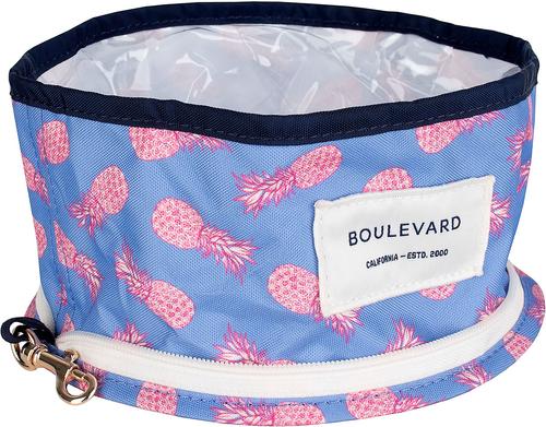 Show full view: Boulevard Travel Personalized Dog Bowl, Aloha Pink, Large slide 3 of 5